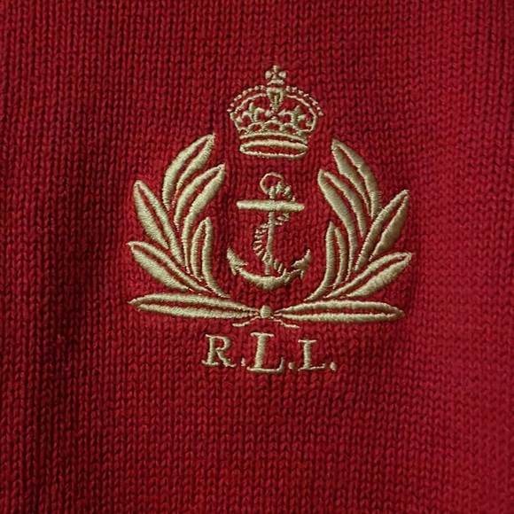 RALPH LAUREN JEANS COMPANY Red Half-Zip Sweater Sz M - Picture 2 of 6